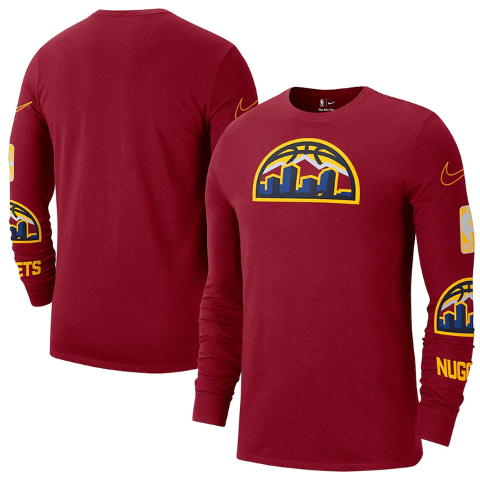 Men's Denver Nuggets Red 2022/23 City Edition Essential Expressive Long Sleeve T-Shirt